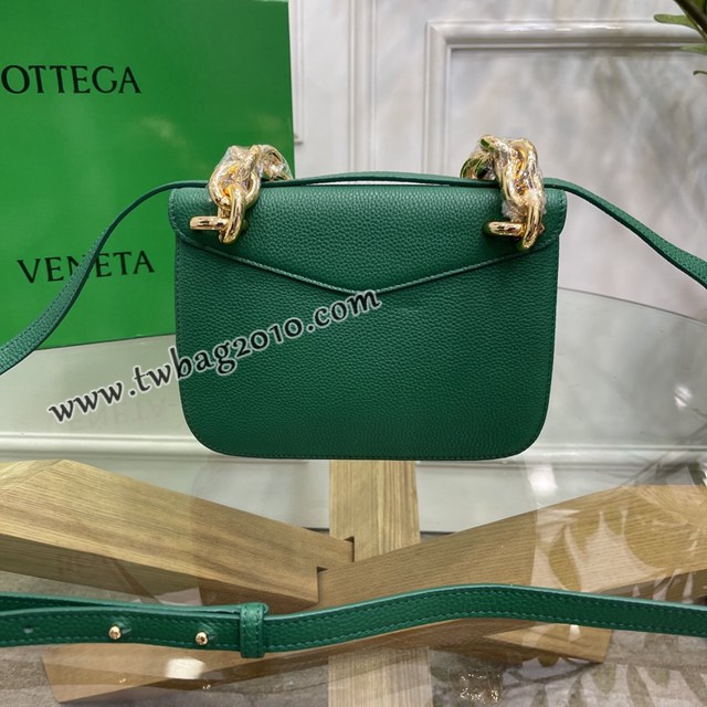 Bottega veneta高端女包 KF0021 寶緹嘉叢林綠荔枝紋肩背女包 BV2021新款V字蓋頭鏈條女包  gxz1336